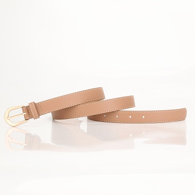 Ceinture pour femmes en alliage boucle aiguille PU ceinture fine en cuir