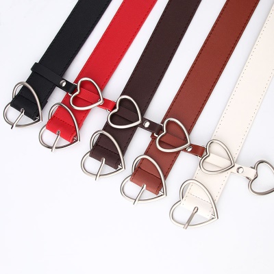 Ceinture femme amour boucle pendentif décoratif en cuir PU