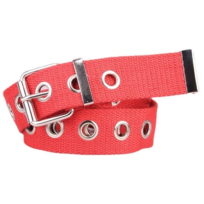 Ceinture femme ajouré en nylon toile oeillet boucle aiguille en alliage