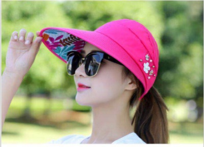 Casquette de tennis pour femmes pare-soleil et protection solaire perle pliable