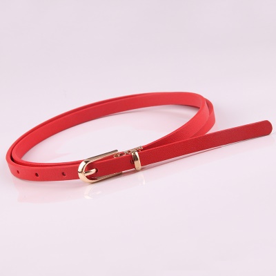 Ceinture pour femmes Ceinture fine en alliage boucle aiguille PU cuir
