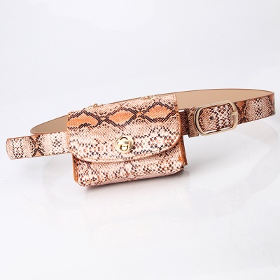 Ceinture femme poches de taille amovibles serpent/pierre/léopard boucle d'aiguille en alliage