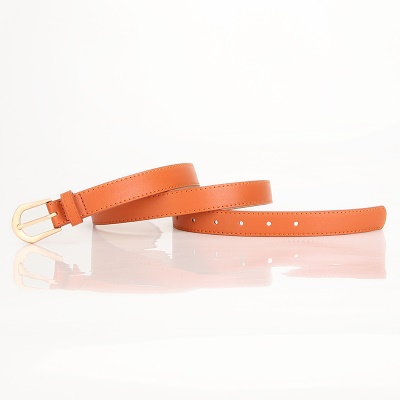 Ceinture pour femmes en alliage boucle aiguille PU ceinture fine en cuir