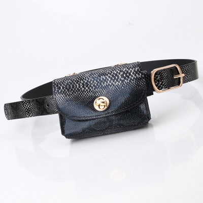 Ceinture femme poches de taille amovibles serpent/pierre/léopard boucle d'aiguille en alliage