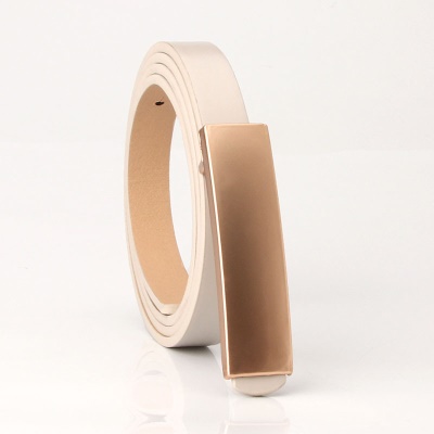Ceinture femme boucle lisse en alliage brume surface pu cuir mince ceinture