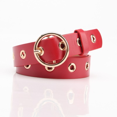 Ceinture femme avec boucle ronde polyvalente décorative à l'œil