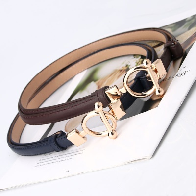 Ceinture femme réglable en cuir fin PU