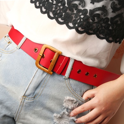 Ceinture en alliage de cuir PU avec boucle D pour femmes