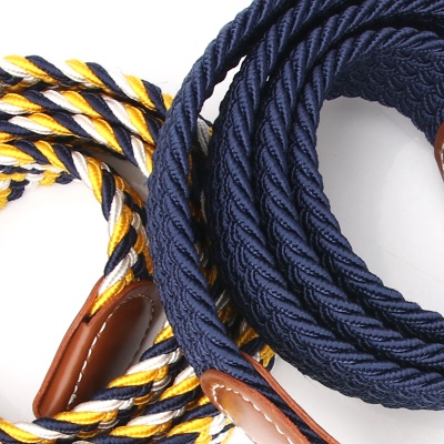 Ceinture femme tissée toile alliage boucle aiguille cuir