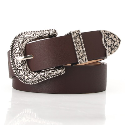 Ceinture femme boucle aiguille en alliage de cuir PU