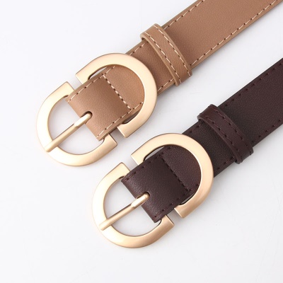Ceinture pour femmes en alliage boucle aiguille en cuir PU ceinture taille