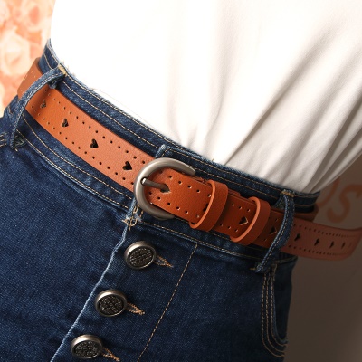 Ceinture pour femmes en alliage boucle aiguille amour trou creux conception