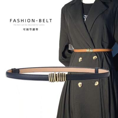 Ceinture femme réglable avec tête en alliage sans perforation