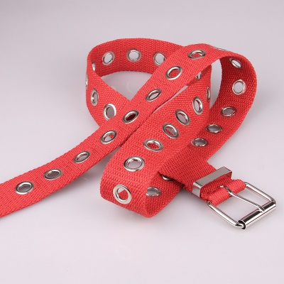 Ceinture femme ajouré en nylon toile oeillet boucle aiguille en alliage