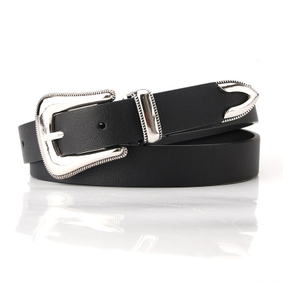 Ceinture femme en alliage boucle aiguille en similicuir gravure ceinture
