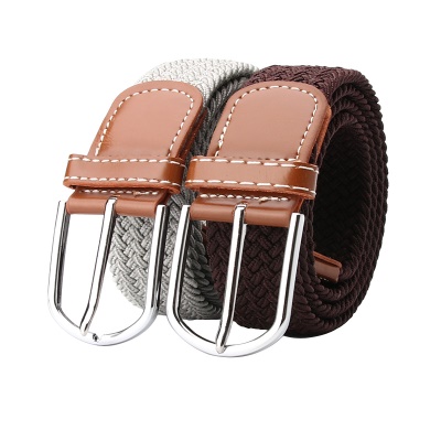 Ceinture femme tissée toile alliage boucle aiguille cuir