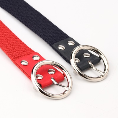 Ceinture en toile pour femmes avec boucle ronde Sangle souple