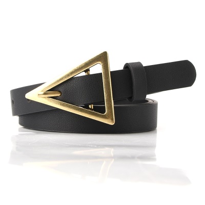 Ceinture en alliage pour femmes boucle triangle taille simple boucle cuir PU