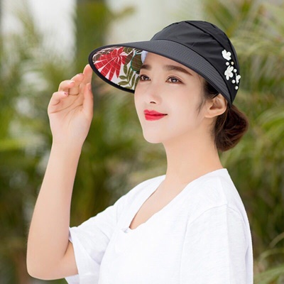 Casquette de tennis pour femmes pare-soleil et protection solaire perle pliable