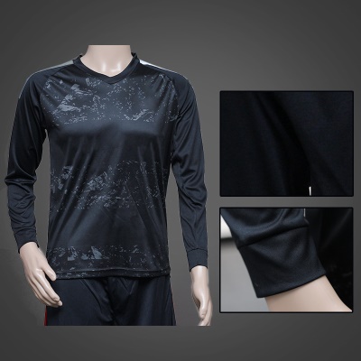 Maillot de football imprimé numérique à manches longues mélangé de fibres chimiques