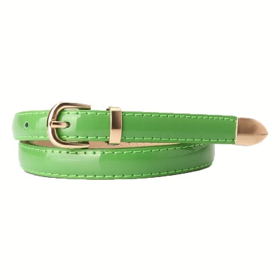 Ceinture femme cuir verni alliage boucle aiguille ceinture fine