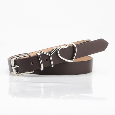 Ceinture pour femmes en métal Love Boucle décorative en cuir