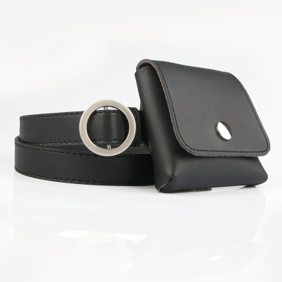 Ceinture pour femmes sans trous boucle ronde fine ceinture pantalon en gros