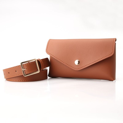 Ceinture pour femmes avec poches banane en alliage boucle aiguille cuir PU