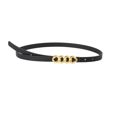 Ceinture Ladies Strap Type Plaque Boucle Ceinture en cuir mince PU