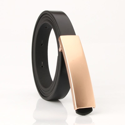 Ceinture femme boucle lisse en alliage brume surface pu cuir mince ceinture