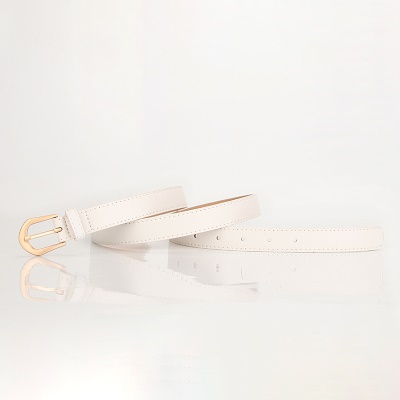 Ceinture pour femmes en alliage boucle aiguille PU ceinture fine en cuir