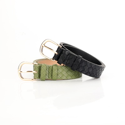 Ceinture en alliage pour femmes boucle aiguille Lingo PU cuir