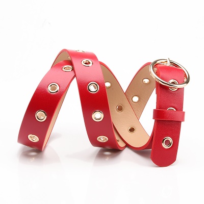 Ceinture femme avec boucle ronde polyvalente décorative à l'œil