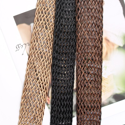 Ceinture femme tricotée rond en bois boucle aiguille