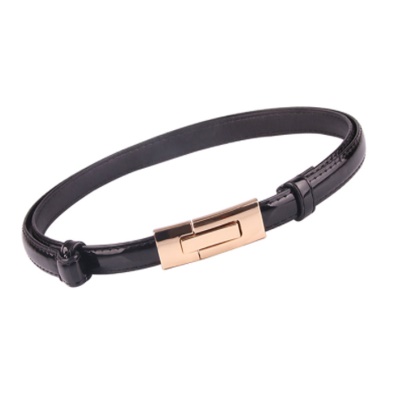 Ceinture pour femmes paires de boucles réglables ceinture fine en cuir PU