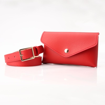 Ceinture pour femmes avec poches banane en alliage boucle aiguille cuir PU
