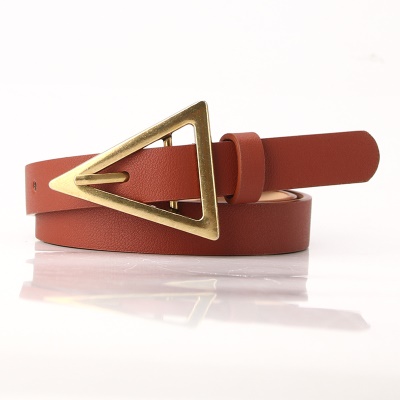 Ceinture en alliage pour femmes boucle triangle taille simple boucle cuir PU