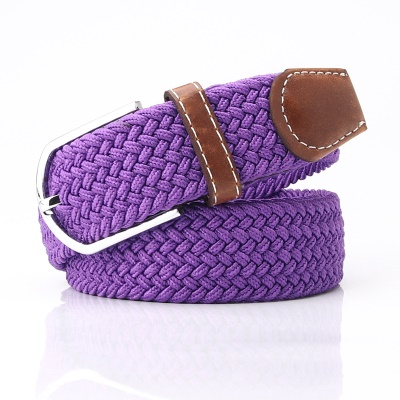 Ceinture femme tissée toile alliage boucle aiguille cuir