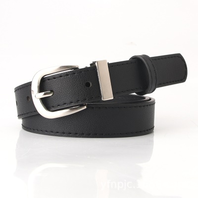 Ceinture en cuir PU avec boucle aiguille en alliage pour femmes