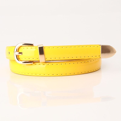 Ceinture pour femmes en alliage boucle tête PU ceinture fine en cuir