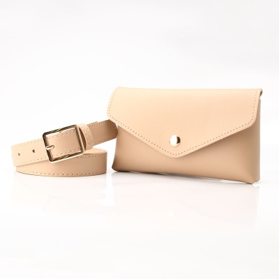 Ceinture pour femmes avec poches banane en alliage boucle aiguille cuir PU