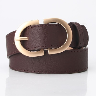 Ceinture pour femmes en alliage boucle aiguille en cuir PU ceinture taille