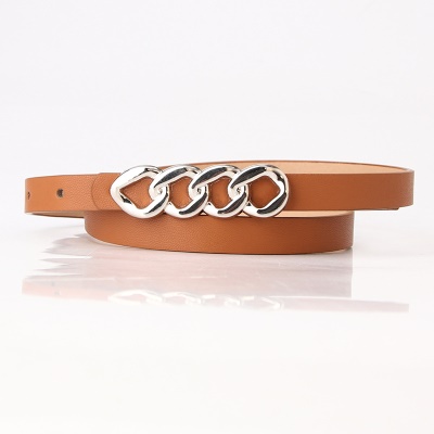 Ceinture Ladies Strap Type Plaque Boucle Ceinture en cuir mince PU