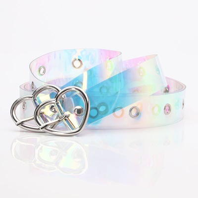 Ceinture pour femmes en forme de coeur Boucle tête éblouissante en plastique