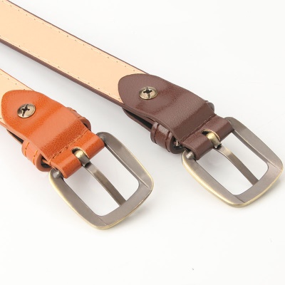 Ceinture femme petite boucle carrée pu ceinture en cuir mince