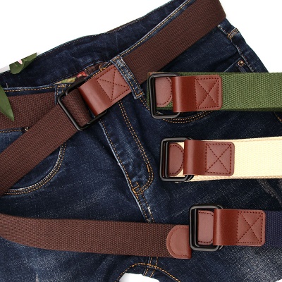 Ceinture femme Ceinture en toile Boucle en alliage avec boucle double boucle