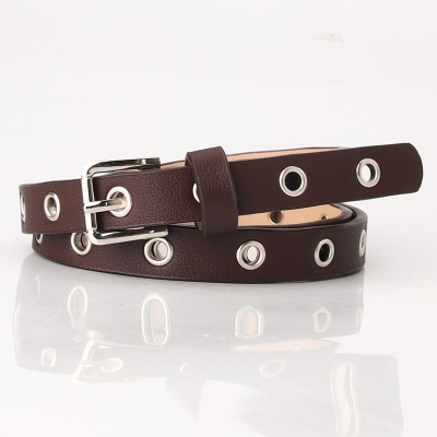 Ceinture pour femmes ajouré oculaire fine ceinture en alliage boucle aiguille
