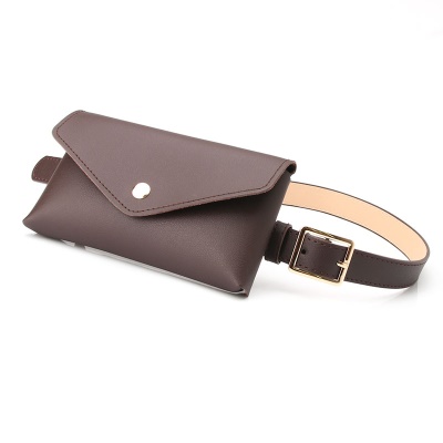 Ceinture pour femmes avec poches banane en alliage boucle aiguille cuir PU