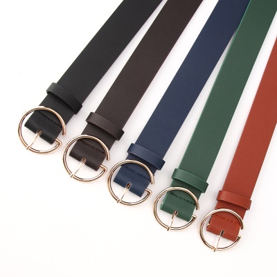 Ceinture femme pu ceinture lettre boucle en alliage