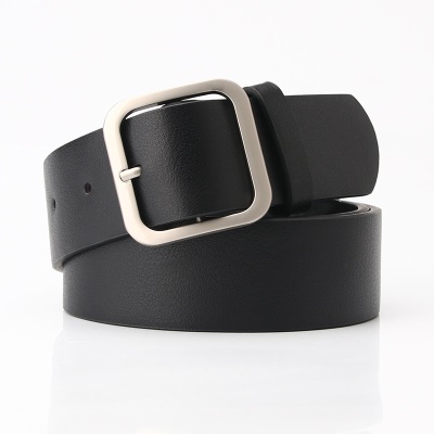 Ceinture femme avec boucle carrée tête en cuir pu